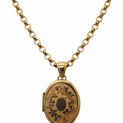 Pre Owned 9ct Rose Locket and Chain ZC55